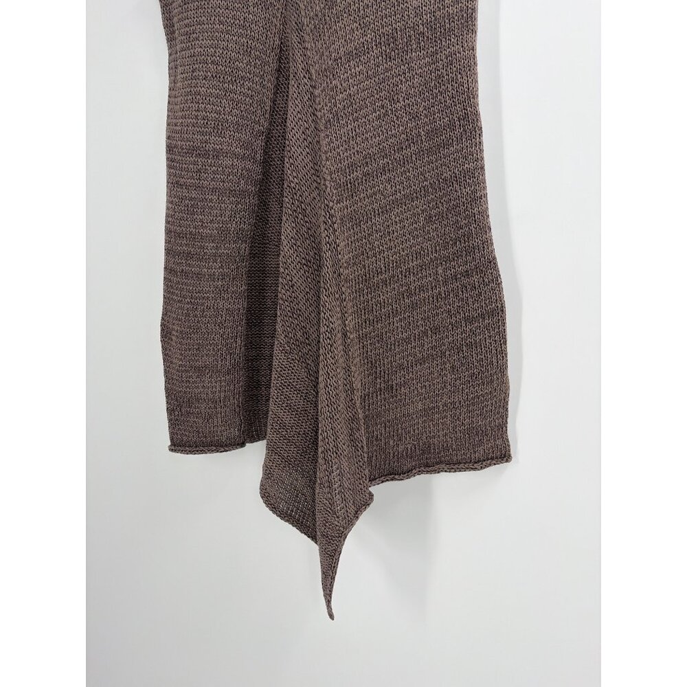 Skif Skifo Womens Asymmetric Knit Sleeveless Tunic Brown Lagenlook Chunky Cozy - Picture 3 of 6